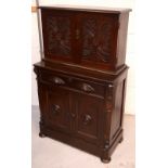 A small 19th century mahogany dresser base of one long single drawer, two panelled cupboard doors,