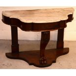 A Victorian mahogany wash stand with shaped marble top,