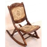 Early 20th century folding rocking chair.