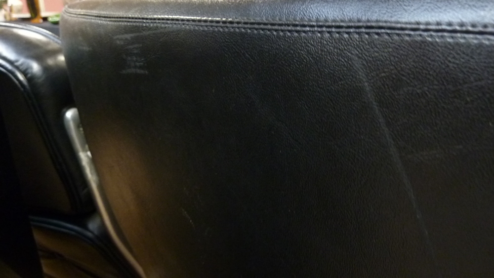 DUX OF SWEDEN; a 1960s black 'Egg' leatherette button padded easy wing back swivel chair, - Image 3 of 8