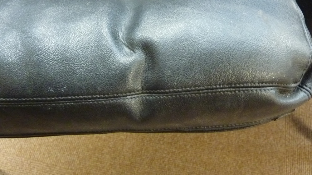 DUX OF SWEDEN; a 1960s black 'Egg' leatherette button padded easy wing back swivel chair, - Image 7 of 8