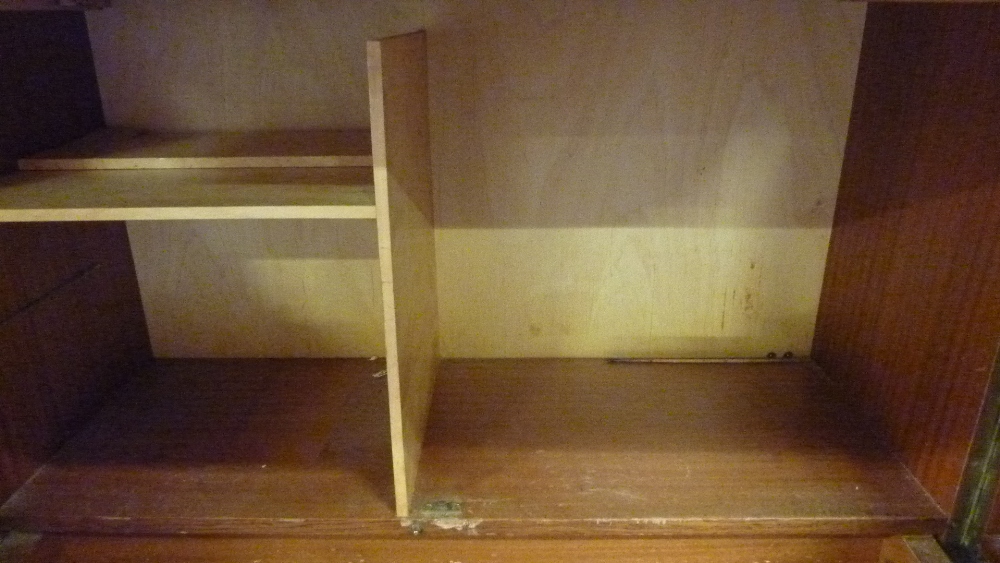 A Danish teak fold-out rectangular sectioned desk. - Image 5 of 5