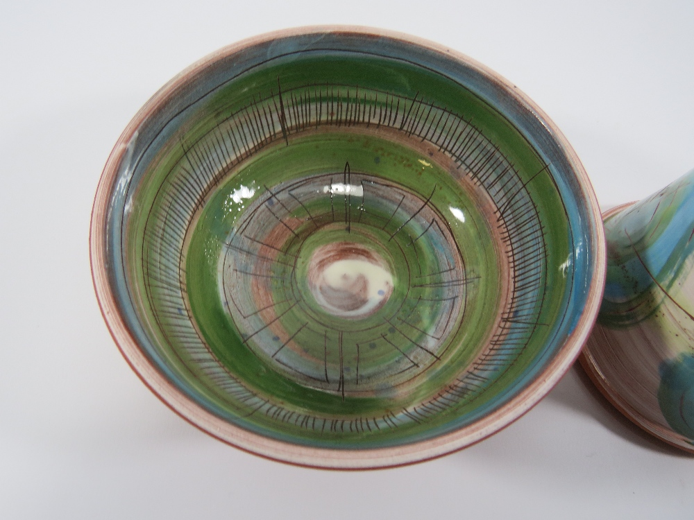 JANE WILLIAMS; a tin glazed earthenware bowl, painterly decoration combined with loose sgraffito, - Image 3 of 4