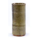 AYLESFORD PRIORY POTTERY; a tall cylindrical stoneware vase, impressed mark, height 32.5cm.