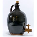 RAY FINCH (1914-2012) for Winchcombe Pottery; a stoneware cider jar covered in tenmoku glaze,