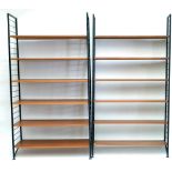 A pair of Ladderax type open shelving units.