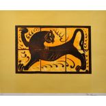 BERNARD LEACH (1887-1979); 'Lion Tile', a limited edition lithograph (42/100), Curwen Press 1974,