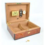 A modern Dunhill humidor with key, 28.5 x 22 x 10.5cm.