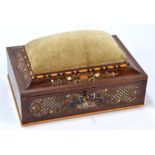 LUIGI PASQUALE (1822-1894); a late 19th century Italian rosewood and finely inlaid sewing box,