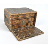 A 17th century Indo-Portuguese bone inlaid table cabinet,