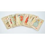 A set of twenty-seven 19th century nursery rhyme playing cards to include 'Little Red Riding Hood',