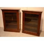 A Victorian mahogany single-door glazed bookcase with three adjustable shelves,