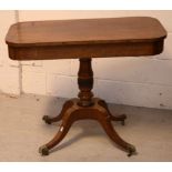 A 19th century mahogany oval sofa table on turned column support to quatrefoil base,