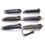 Five military clasp knives with single blade and marlin spike,