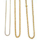 A 9ct yellow gold curb link 50cm chain with clasp stamped 9ct, approx 3.