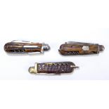 THOMAS TURNER & CO OF SHEFFIELD; an antler horn bodied multi blade multi tool pocket knife,