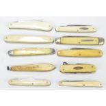 A collection of ten various ivory,