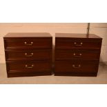 A pair of G-Plan three-drawer chests of drawers on plinth supports, 46 x 75cm (2).