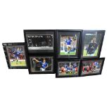 A collection of photographs signed by various footballers from Everton FC, to include Dan Gosling,