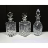 Three cut glass decanters to include a ship's decanter (3).