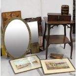 An Edwardian mahogany parlour table, the shaped top raised on serpentine legs with undershelf,