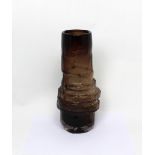 A Whitefriars bark design pewter colour vase, height 28cm.