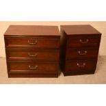 A G-Plan three-drawer chest of drawers, 46 x 75cm and a matching G-Plan bedside cabinet (2).