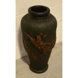 A large decorative Oriental-style baluster vase,