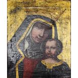 UNATTRIBUTED; 19th century oil on canvas, Madonna with child, unsigned, 31 x 24cm, in gilt frame.