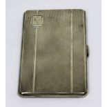 A George VI hallmarked silver engine-turned cigarette case, Birmingham 1941, approx 6.7ozt.