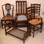 Two 19th century oak country chairs,