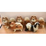 Five Cooper Craft models of dogs; three Chow Chows, a Pomeranian etc (5).