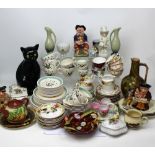 A large quantity of 20th century decorative ceramics to include part tea services, ceramic cats,