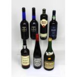 Two bottles of Harvey's Bristol Cream sherry, two 75cl bottles of Ruby port,