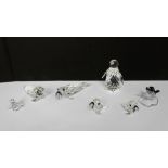 A collection of boxed Swarovski crystal Arctic animals to include walrus, two walrus pups,