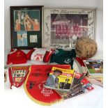 A quantity of Liverpool FC memorabilia to include a signed football, from the Kevin Keegan era,