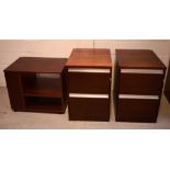 A pair of modern filing cabinets (2).