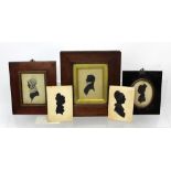 Five early 19th century silhouettes relating to the same family,