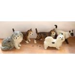 Five Cooper Craft models; four cats and a dog (5).