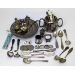 A small collection of hallmarked silver teaspoons, various hallmarks,