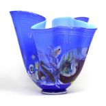A 20th century Murano art glass handkerchief-form glass bowl, height approx 34cm.