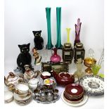 A quantity of part tea services, decorative 20th century ceramics, glass and metalware (2).