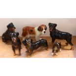 Six Cooper Craft models of dogs; Doberman and Dachshund etc (6).