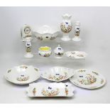 A collection of Aynsley 'Cottage Garden' pattern ceramics to include vases, Windsor bowls, clocks,