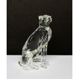 A boxed Swarovski crystal model of a cheetah, height 10.2cm.