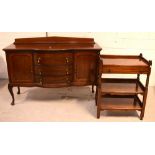 A reproduction c1920s mahogany bow-front sideboard,