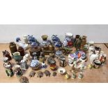 Two boxes of collectibles to include crested ware, Wade and Toby jugs (2).