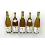 Five bottles of Delas Frères white wine comprising Hemitage 1984, (x2),