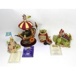 Four limited edition Whimsical World of Pocket Dragons figures, 'The Magical Flying Airship', no.