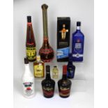 Two bottles of 700ml Tia Maria, a 1L bottle of Malibu rum a 1L of Virgin Vodka,